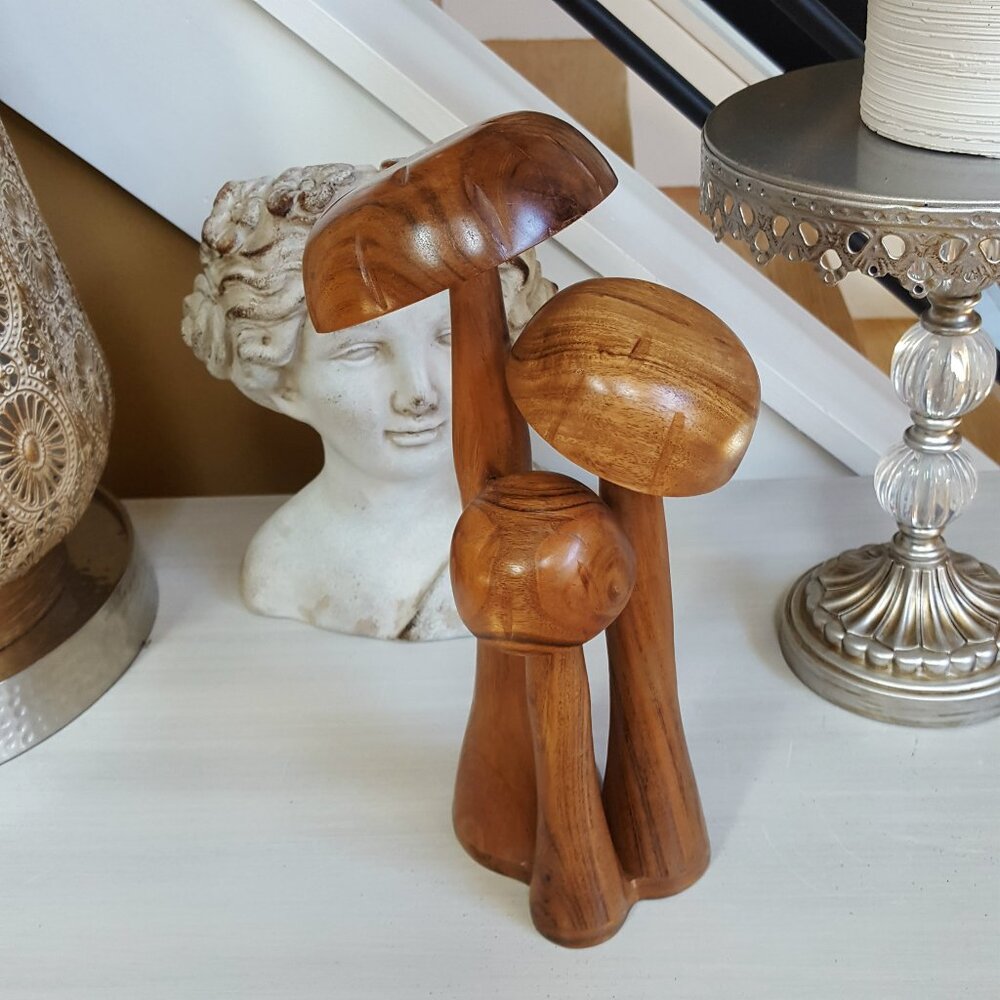 NEW! TALL SOLID Wood ENCHANTED FOREST MUSHROOM DECOR